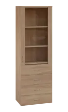 LE - 64 skříň léková prosklená, pravá, dub bardolino